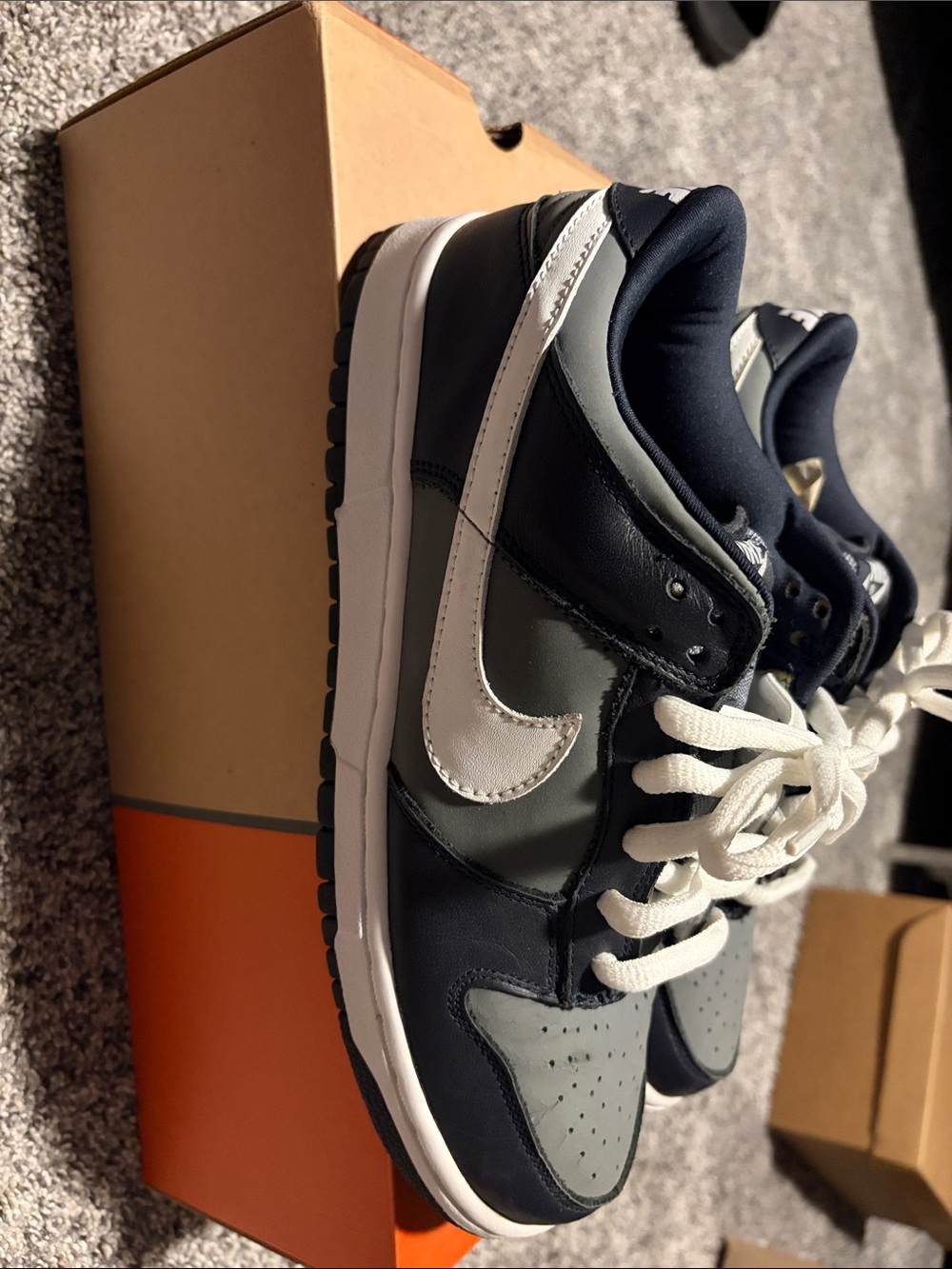Nike Navy, Gray and White Low-Top Sneakers